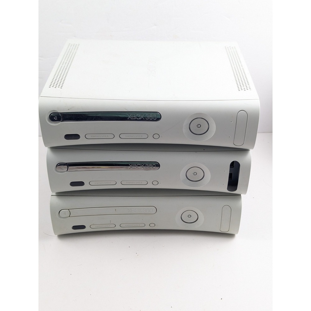 Lot of 3‎ XBOX 360 consoles broken for parts or repair Bad Drive or RROD